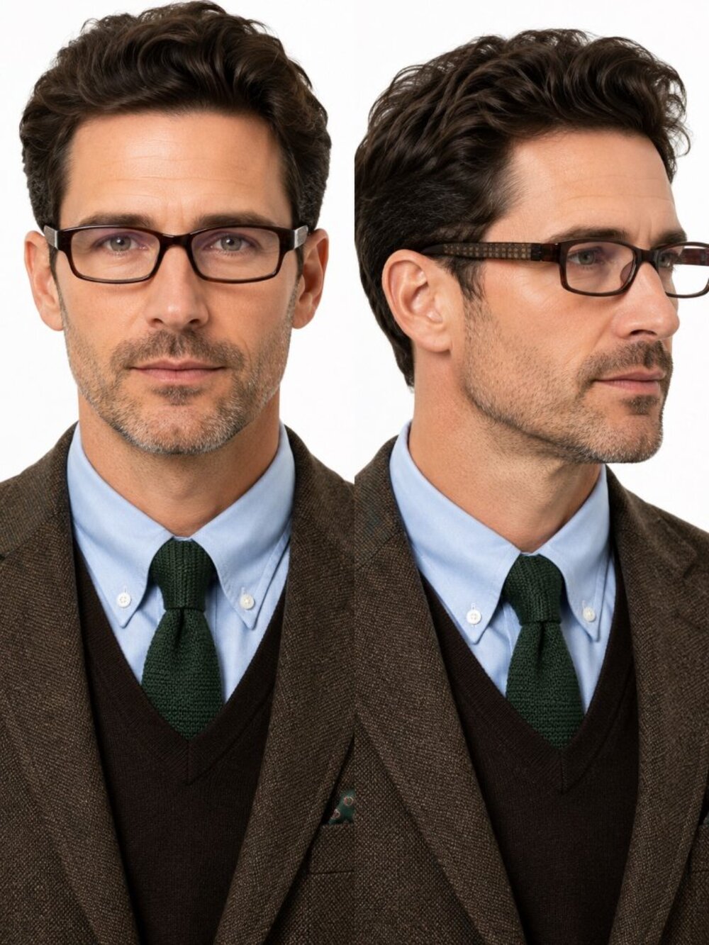 Foster Grant Derek Brown Rectangular Reading Glasses +1.75 Tortoise Readers NWT